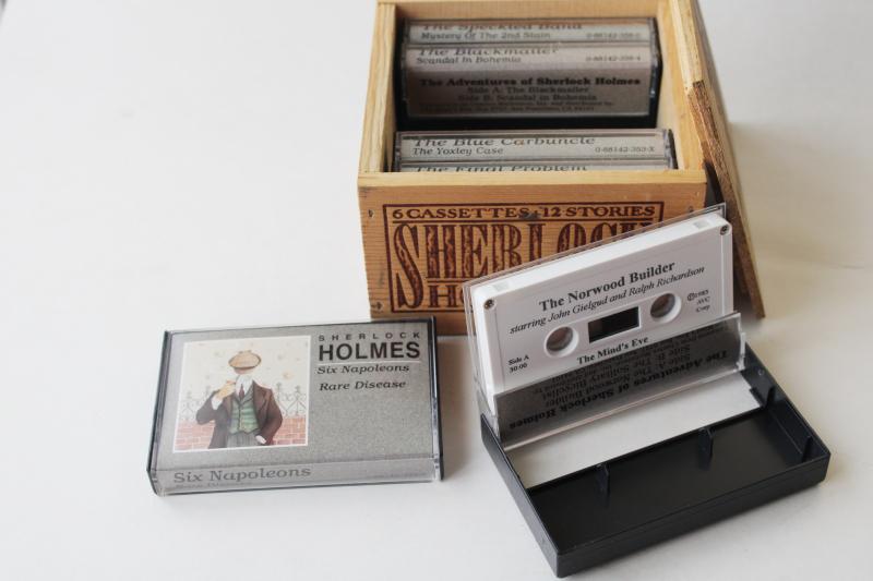 photo of The Mind's Eye wood box set cassette tapes Sherlock Holmes radio show Gielgud / Richardson #3