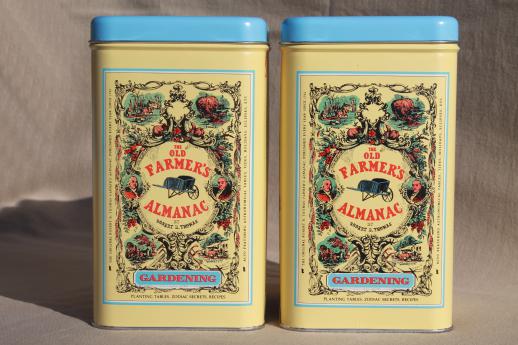 photo of The Old Farmer's Almanac metal canisters, garden or kitchen canister set #5