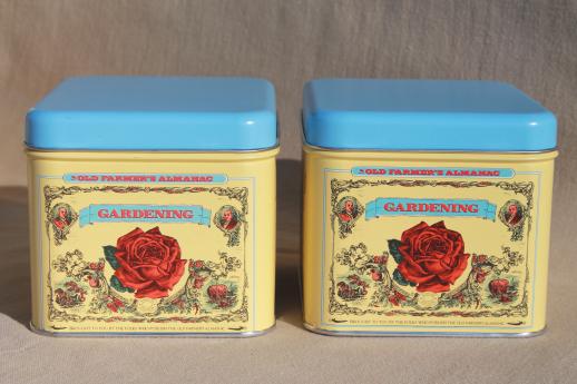 photo of The Old Farmer's Almanac metal canisters, garden or kitchen canister set #10