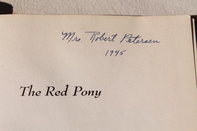 photo of The Red Pony John Steinbeck 1940s edition w/ Wesley Dennis horse art illustrations #4