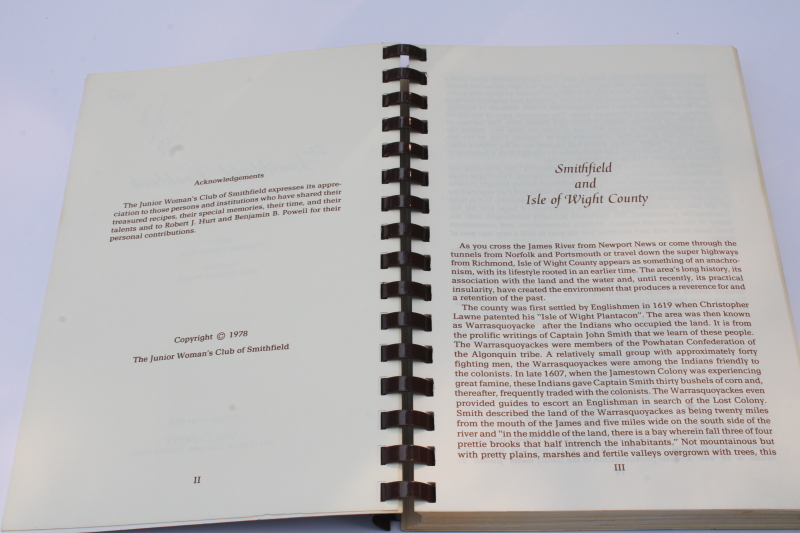 photo of The Smithfield Cookbook, regional recipes ham crabs etc from rural Virginia Chesapeake Bay area  #2