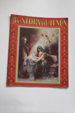 catalog photo of The Story of Jesus vintage 1930s Saalfield book large religious prints