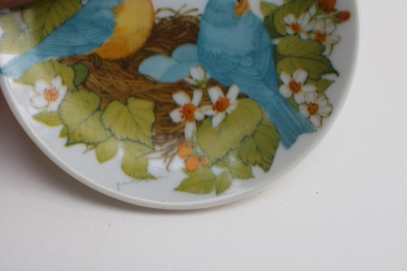 photo of The Time to Be Happy is Now, vintage Gibson Greetings mini china plate w/ birds #2