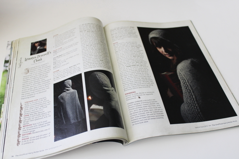 photo of The Unofficial Harry Potter Knits Knitting Daily special issue book 30+ designs #4