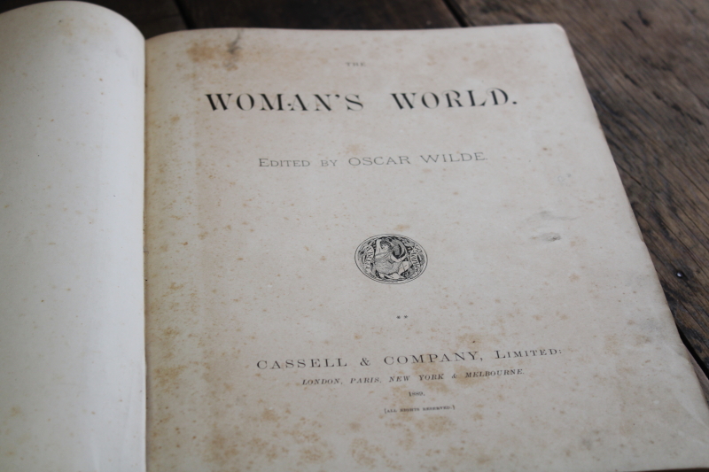 photo of The Womans World 1880s vintage bound book Victorian era ladies magazine edited by Oscar Wilde #8