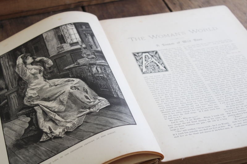 photo of The Womans World 1880s vintage bound book Victorian era ladies magazine edited by Oscar Wilde #10