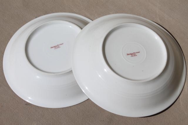 photo of Theodore Haviland Limoges France vintage gold band white porcelain soup bowls #8