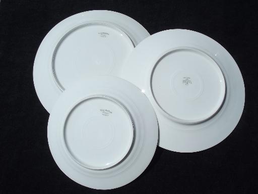 photo of Theodore Haviland vintage pink floral china plates for 6 in three sizes #6