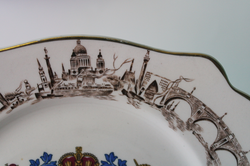 photo of There'll Always Be An England vintage china plate 1953 Coronation of Queen Elizabeth II portrait  #3