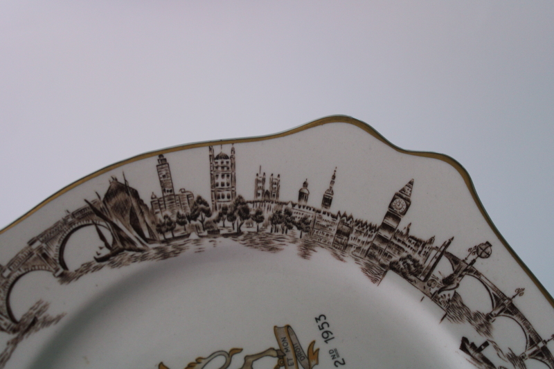 photo of There'll Always Be An England vintage china plate 1953 Coronation of Queen Elizabeth II portrait  #4