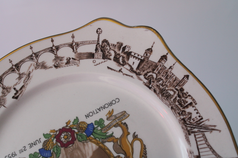 photo of There'll Always Be An England vintage china plate 1953 Coronation of Queen Elizabeth II portrait  #5