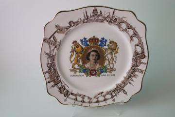 There'll Always Be An England vintage china plate 1953 Coronation of Queen Elizabeth II portrait 