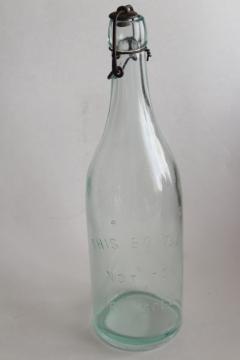 catalog photo of This Bottle Not To Be Sold vintage bail lid embossed glass bottle