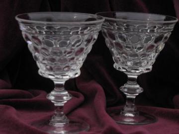 catalog photo of Thousand Eye champagne glasses, vintage Westmoreland glass goblets