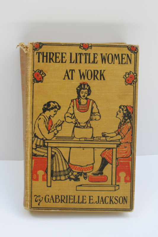 photo of Three Little Women At Work 1913 Gibson girls story antique book w/ cute illustrations & print cover  #1