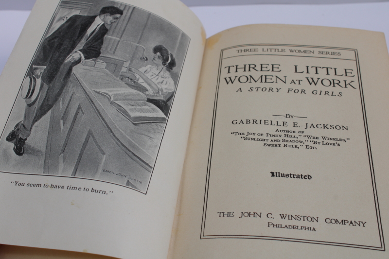 photo of Three Little Women At Work 1913 Gibson girls story antique book w/ cute illustrations & print cover  #3