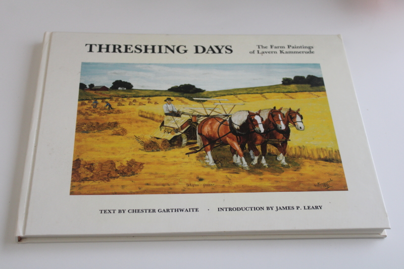 photo of Threshing Days, Lavern Kammerude paintings naive art Wisconsin farm life turn of the century  #1