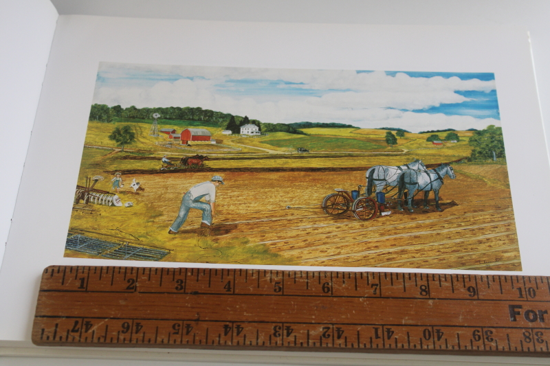 photo of Threshing Days, Lavern Kammerude paintings naive art Wisconsin farm life turn of the century  #5