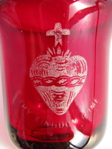 photo of Thy Kingdom Come ruby red glass, Sacred Heart #2