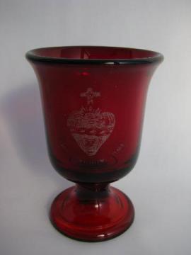 catalog photo of Thy Kingdom Come ruby red glass, Sacred Heart