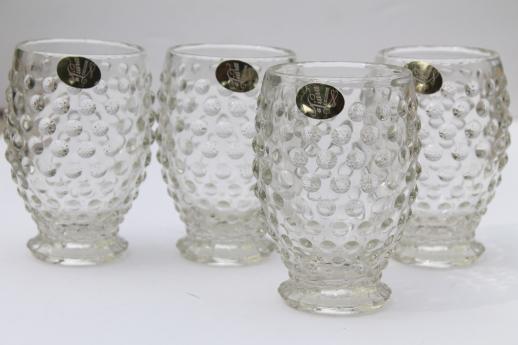 photo of Tiara hobnail pattern glass lemonade set, crystal clear pitcher & glasses #5