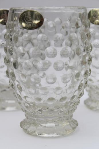 photo of Tiara hobnail pattern glass lemonade set, crystal clear pitcher & glasses #6