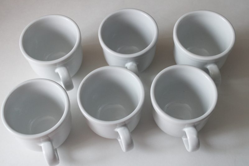 photo of Tienshan Cafeware white ironstone coffee cups set of 6 mugs, minimalist modern china Pottery Barn style  #2