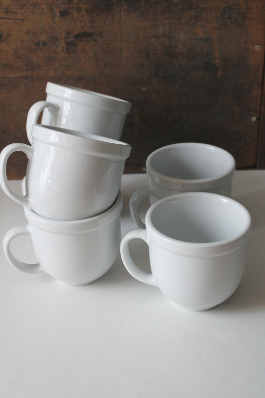 photo of Tienshan Cafeware white ironstone coffee cups set of 6 mugs, minimalist modern china Pottery Barn style  #6
