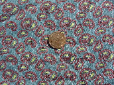 photo of Tiny paisley print vintage cotton fabric #1