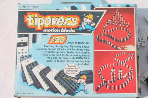 photo of Tipovers motion blocks domino game bricks, set of 150 plastic toppling dominos #4