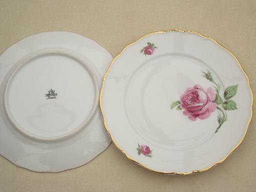 photo of Tirschenreuth Bavaria pink roses china tea or coffee pot, cream & sugar, plates #10