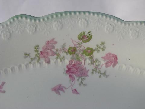 photo of Tivoli - Grindley England china, pink floral w/ soft green, antique platters, pitcher #5