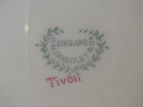 photo of Tivoli - Grindley England china, pink floral w/ soft green, antique platters, pitcher #6