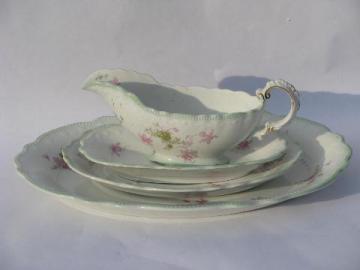 catalog photo of Tivoli - Grindley England china, pink floral w/ soft green, antique platters, pitcher