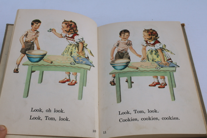 photo of Tom & Susan 1950s vintage early reader school reading book, great old illustrations  #5