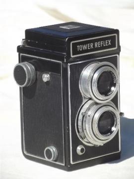 catalog photo of Tower Reflex camera with ISCO lenses, vintage 1930s TLR film camera, Germany