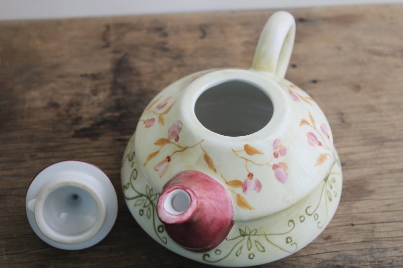 photo of Tracy Porter Sylvie hand painted ceramic teapot w/ mug, Saks Fifth Avenue tea for one set #5