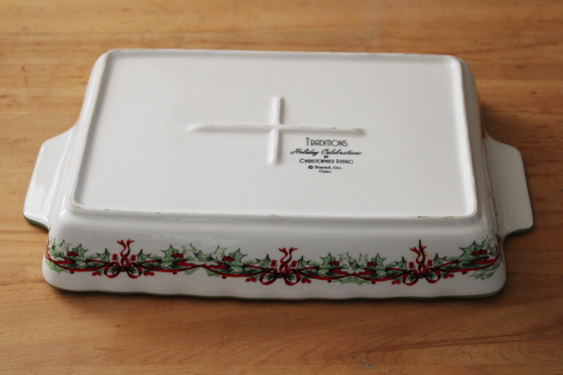 photo of Traditions Holiday Celebrations Christopher Radko Christmas lasagna pan large casserole baking dish #4