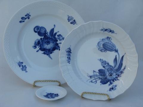 photo of Tranquebar blue and white flower Royal Copenhagen china plates and dish #1