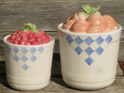 photo of Treasure Craft fruit basket canister set, ceramic kitchen canisters #2