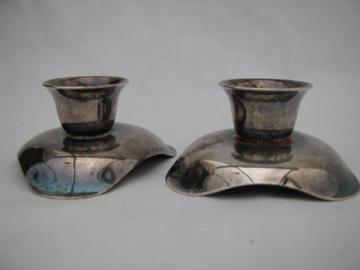 catalog photo of Treidar - Denmark, danish modern mod silver candlesticks