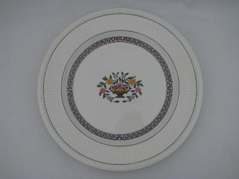 photo of Trentham antique Wedgwood flower basket china chop / cake plate, round platter #1