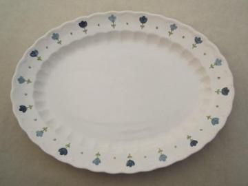 catalog photo of True Blue vintage Metlox Vernon Ware platter, tulip flower border