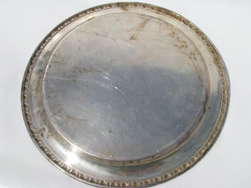 photo of Tupperware Rose 50s vintage Wm Rogers tray, silver plate over heavy copper #3