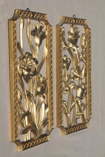 photo of Turner wall art set, vintage gold rococo plastic wall plaques four seasons #4