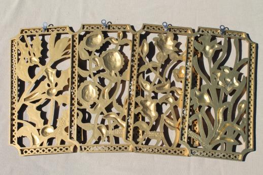 photo of Turner wall art set, vintage gold rococo plastic wall plaques four seasons #7