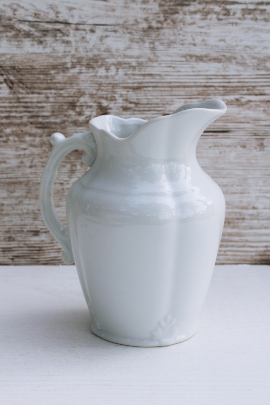 photo of Twos Company vintage Victorian style pitcher, white ironstone china milk jug or creamer #1