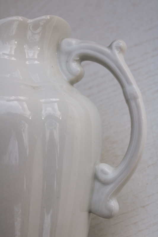 photo of Twos Company vintage Victorian style pitcher, white ironstone china milk jug or creamer #4