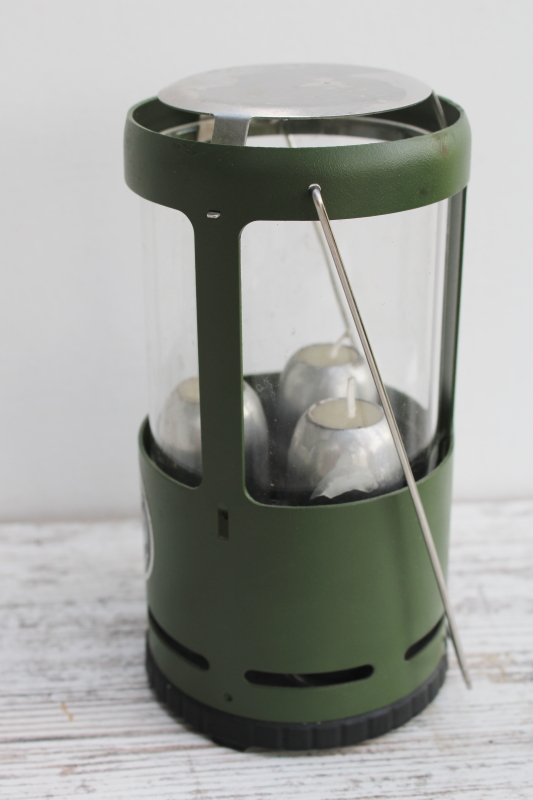 photo of UCO Candlelier candle lantern camping or emergency light green metal lamp w/ hanger handle  #3