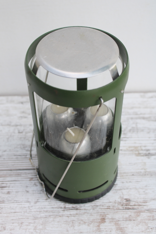 photo of UCO Candlelier candle lantern camping or emergency light green metal lamp w/ hanger handle  #4